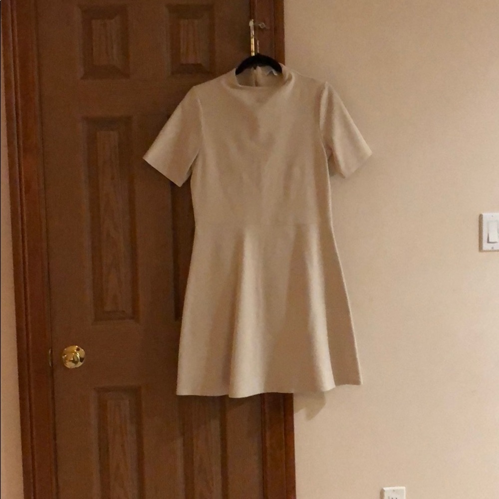 Tan mock turtle neck dress